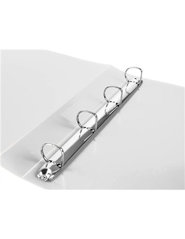 Classeur liderpapel 4 anneaux 25mm a4 260x315mm polypropylene dos 40mm porte-cartes visite coloris transparent.