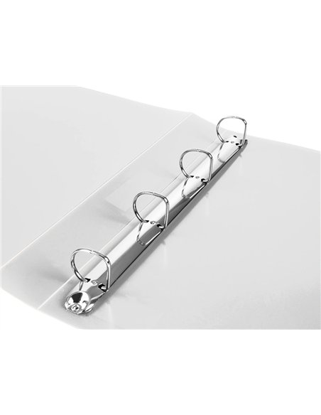 Classeur liderpapel 4 anneaux 25mm a4 260x315mm polypropylene dos 40mm porte-cartes visite coloris transparent.