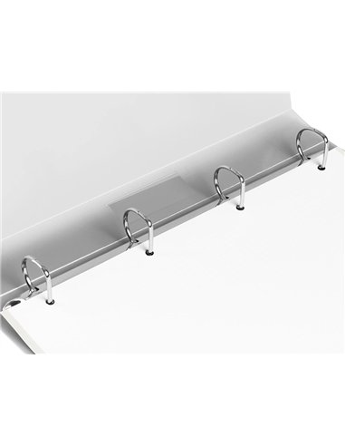 Classeur liderpapel 4 anneaux 25mm a4 260x315mm polypropylene dos 40mm porte-cartes visite coloris transparent.