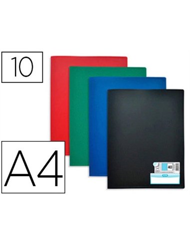 Protège-documents elba memphis pp couverture semi-rigide 10 pochettes 20 vues a4 210x297mm coloris assortis standard.