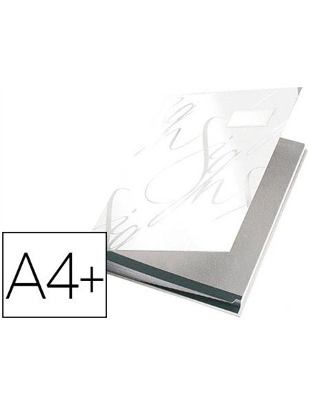 Parapheur leitz design 18 onglets rigides oeillets intercalaires porte-étiquette 340x25x240mm coloris blanc.