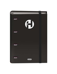 Classeur Dohe Icon Series 4 anneaux format A4 avec 100 feuilles de recharge 90 g/m² et 4 trous - Fermeture élastique - Anneaux 3