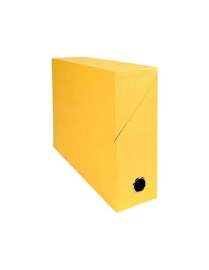 Boite transfert exacompta iderama carton recouvert papier toile 15/10e a4 25x33cm dos 90mm oeillet jaune.