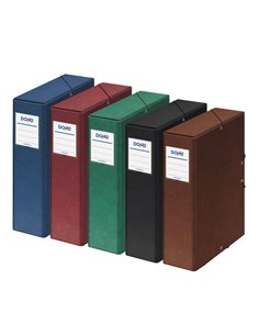 Boîte en carton Dohe doublée de papier imprimé et plastifié - Dos de 9 cm - Fermeture par élastique