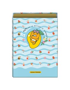 Classeur folio Dohe Kakao Friends Summer Holiday à 4 anneaux - Couverture cartonnée lignée - Anneaux nickelés de 40 mm