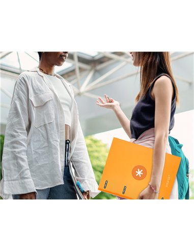 Classeur antartik 4 anneaux ronds 25mm a4 carton remborde coloris jaune moutarde.