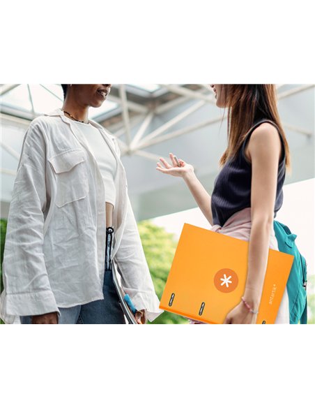 Classeur antartik 4 anneaux ronds 25mm a4 carton remborde coloris jaune moutarde.