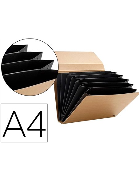 Classeur-trieur multo kraft carton 7 compartiments a4 fermeture elastique.