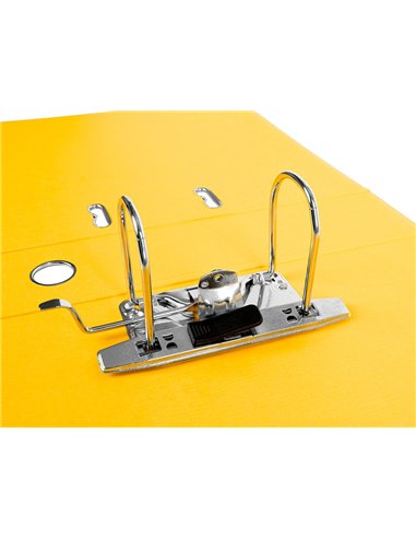 Classeur levier liderpapel a4 documenta carton rembordé 1,9mm dos 75mm rado métallique coloris jaune.