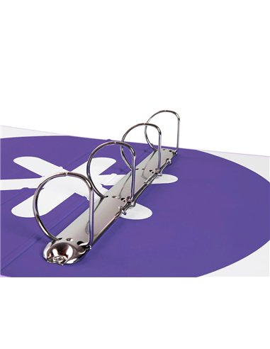Classeur antartik 4 anneaux end 40mm a4+ carton remborde coloris lavande.
