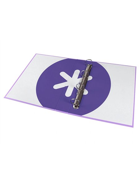 Classeur antartik 4 anneaux end 40mm a4+ carton remborde coloris lavande.