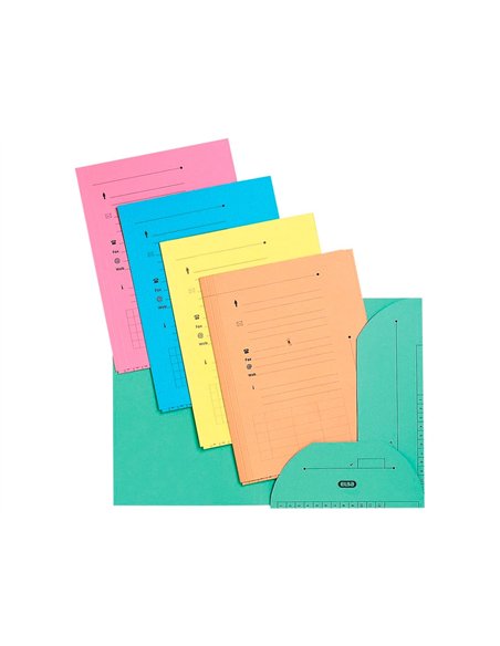 Chemise kraft oxford hv kraft 240g 235x320mm armoire et caisse 2 rabats intérieurs indexation coloris pastel pack 25u.