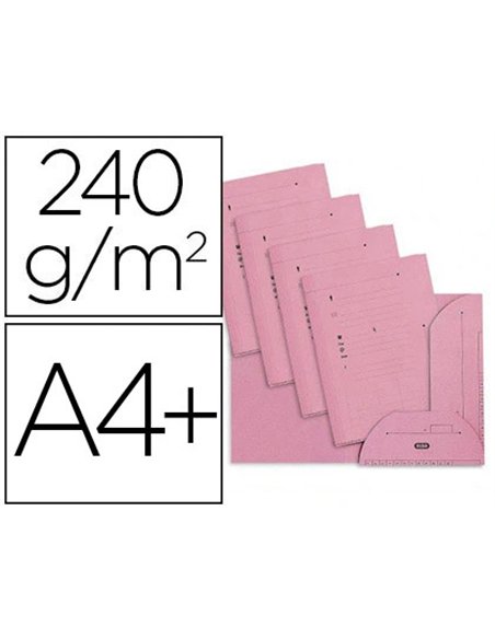 Chemise kraft oxford hv kraft 240g 235x320mm armoire et caisse 2 rabats intérieurs indexation rose pastel pack 25 unités.