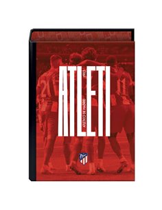 Classeur folio 4 anneaux Dohe Atletico de Madrid Atleti - Couverture cartonnée lignée - Anneaux nickelés 40 mm