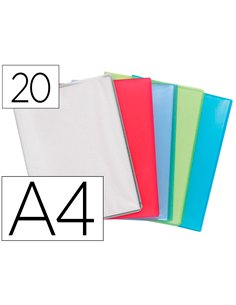 Protege-documents exacompta chromaline a4 polypropylene semi rigide couverture souple 20 pochettes 40 vues assortis.