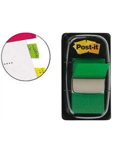 Marque-pages post-it standard index 25x44mm 50f coloris vert.