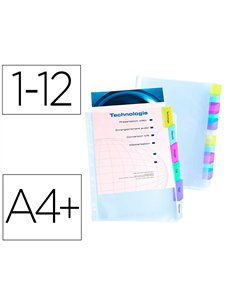 Pochette intercalaire elba polypropylene a4+ 12 positions onglets personnalisables bande.