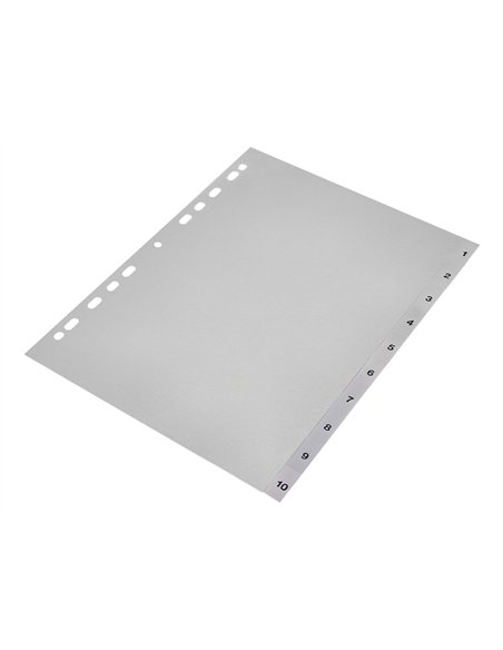 Intercalaire q-connect numerique 1-10 plastique 10 positions a4 indice multiperfore.