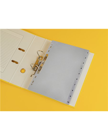 Intercalaire q-connect numerique 1-10 plastique 10 positions a4 indice multiperfore.