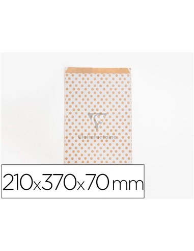 Pochettes kraft fond blanc 50g/m 21x37+7 cm sachet de 50 un.