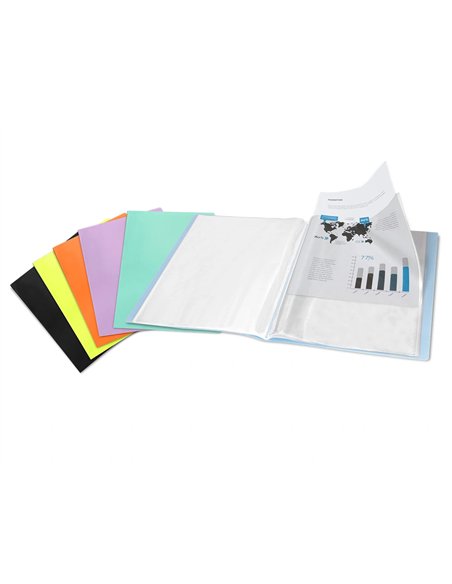 Protege-documents liderpapel polypropylene couverture flexible 30 pochettes fixes a4 220x297mm vert pomme.