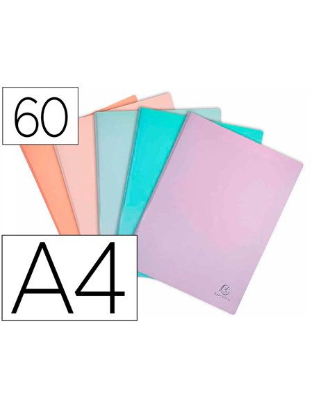 Protege-documents exacompta aquarel polypropylene semi-rigide 60 pochettes 120 vues.