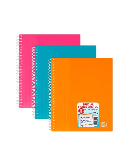 Protege documents spiral school life a5 40 pochettes polypropylene assorti.