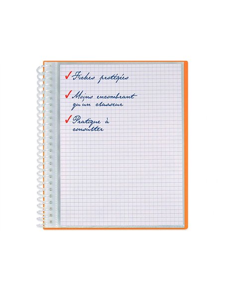 Protege documents spiral school life a5 40 pochettes polypropylene assorti.