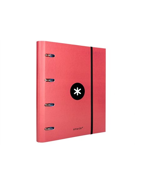 Classeur antartik 4 anneaux ronds 40mm a4 carton rembordé feuillets mobiles q5x5 coloriscorail.