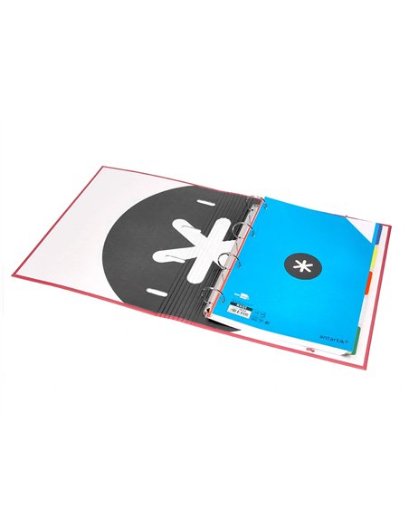 Classeur antartik 4 anneaux ronds 40mm a4 carton rembordé feuillets mobiles q5x5 coloriscorail.