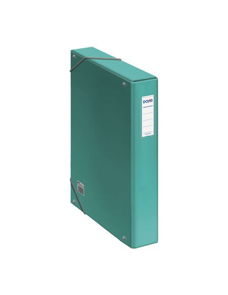 Boîte en carton Dohe doublée de papier imprimé et plastifié - Porte-cartes de visite avec étiquette sur le dos - Système de ferm