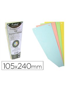 Fiche intercalaire exacompta forever trapézoïdale unie perforée 105x240mm paquet 100 unités.