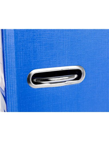 Classeur levier liderpapel documenta a4+ carton remborde dos 75mm rado metallique coloris bleu.