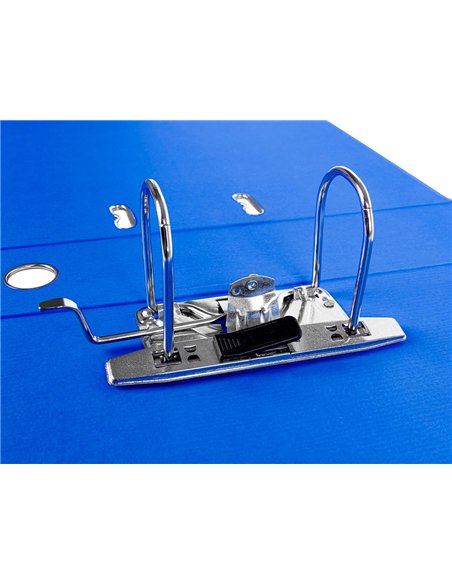 Classeur levier liderpapel documenta a4+ carton remborde dos 75mm rado metallique coloris bleu.