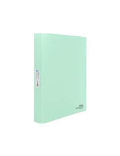 Classeur liderpapel 4 anneaux 40mm a4 polypropylene dos 55mm porte-cartes de visite coloris vert pomme. 2