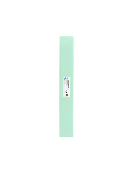 Classeur liderpapel 4 anneaux 40mm a4 polypropylene dos 55mm porte-cartes de visite coloris vert pomme.