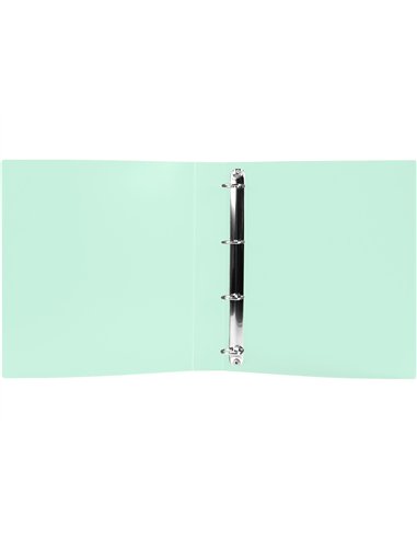 Classeur liderpapel 4 anneaux 40mm a4 polypropylene dos 55mm porte-cartes de visite coloris vert pomme.