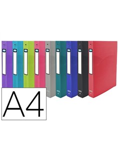 Classeur oxford osmose 4 anneaux ronds 15mm polypropylène 5/10e a4 dos 20mm assortiment.