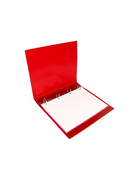 Classeur liderpapel 4 anneaux 25mm a4 260x315mm polypropylene dos 40mm porte-cartes visite coloris rouge.