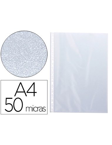 Pochette q-connect polypropylène grainé 5/100e eco perforée antistatique a4 210x297mm sachet 100 unités.