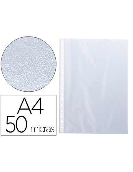 Pochette q-connect polypropylène grainé 5/100e eco perforée antistatique a4 210x297mm sachet 100 unités.