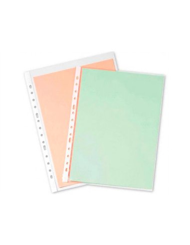 Pochette q-connect polypropylène grainé 5/100e eco perforée antistatique a4 210x297mm sachet 100 unités.