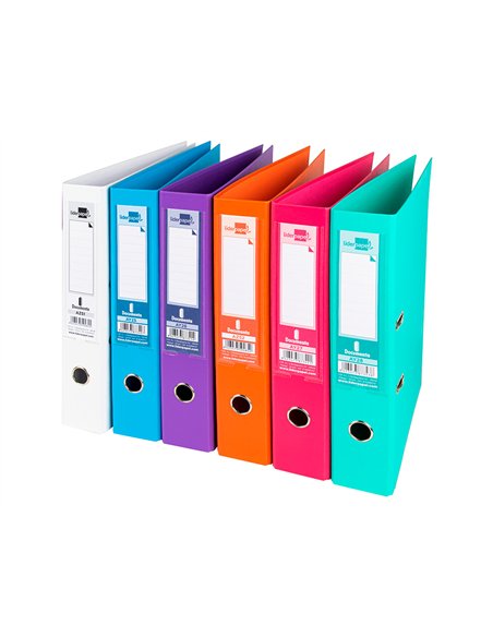 Classeur levier liderpapel documenta a4+ carton remborde dos 75mm rado metallique coloris assortis trending.