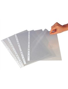 Pochette q-connect perforee din a4 80 mc cristal boite 100 unites. 2