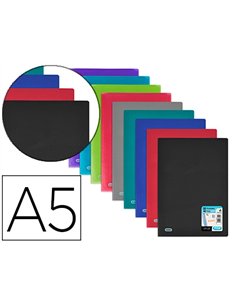 Protege-documents elba osmose polypropylene a5 20 pochettes 40 vues decoupe coin coloris assortis opaques/translucides.