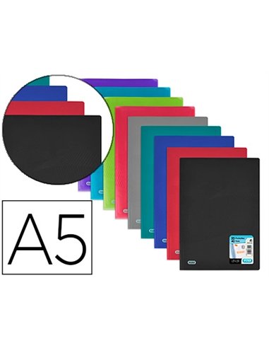Protege-documents elba osmose polypropylene a5 20 pochettes 40 vues decoupe coin coloris assortis opaques/translucides.