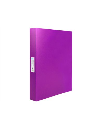 Classeur liderpapel 4 anneaux 25mm a4 260x315mm polypropylene dos 40mm porte-cartes visite coloris violet.