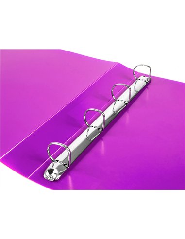 Classeur liderpapel 4 anneaux 25mm a4 260x315mm polypropylene dos 40mm porte-cartes visite coloris violet.