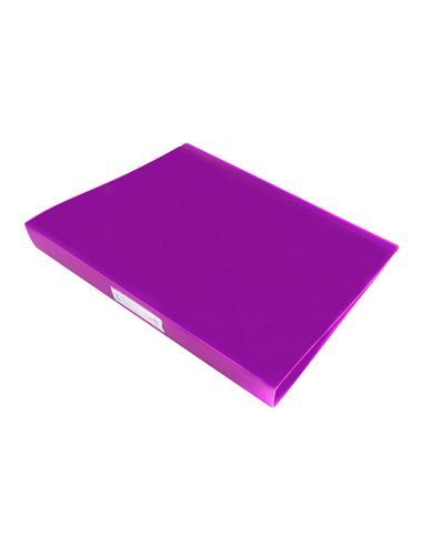 Classeur liderpapel 4 anneaux 25mm a4 260x315mm polypropylene dos 40mm porte-cartes visite coloris violet.