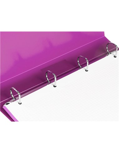 Classeur liderpapel 4 anneaux 25mm a4 260x315mm polypropylene dos 40mm porte-cartes visite coloris violet.
